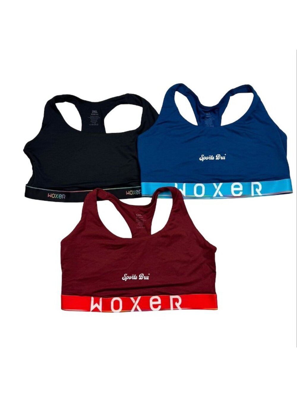 NEW Woxer Boss 2.0 Pride Womens Sports Bra Activewear Top • 3XL • Lot of 3